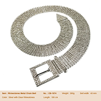 Rhinestones Metal Chain Belt