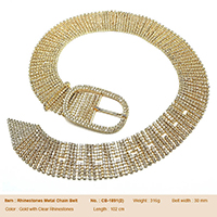 Rhinestones Metal Chain Belt