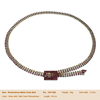 Rhinestones Metal Chain Belt