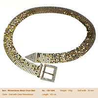 Rhinestones Metal Chain Belt