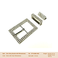 Zinc Alloy Buckle with Rhinestones